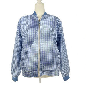 Vintage 90s Gingham bomber windbreaker jacket